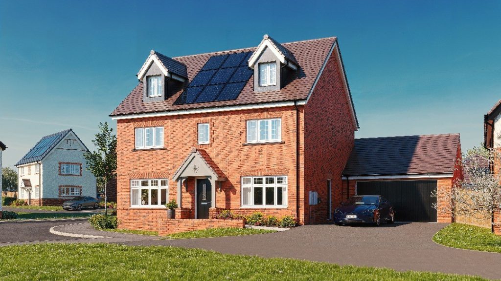 A red brick Owl Homes house exterior with solar panels