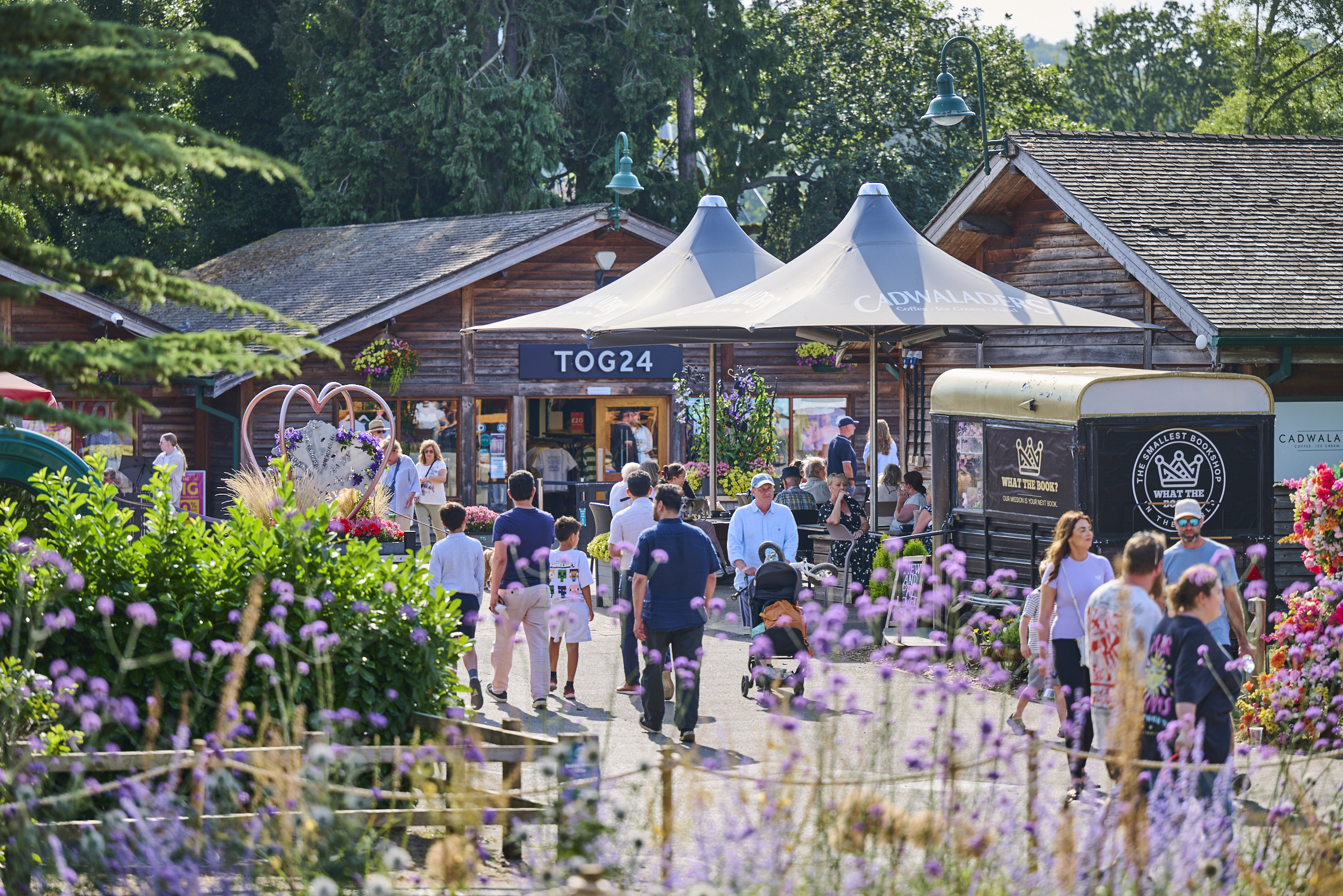Locals enjoying a sunny day out at Trentham Garden Village